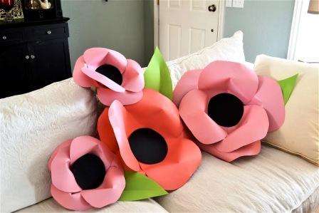 DIY store blomster Stor papirblomstermesterklasse med foto