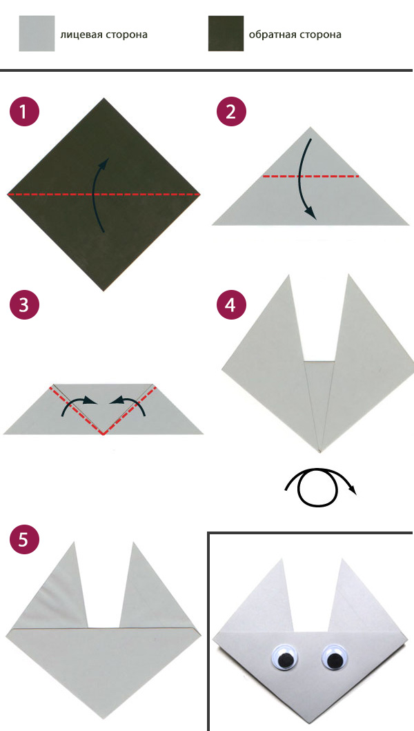 Origami-papir til børn: enkle diagrammer, trin-for-trin fotos og videoer