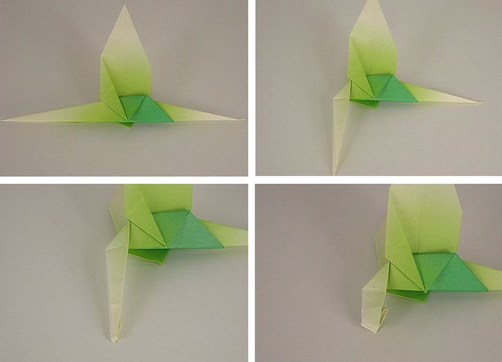 Trin-for-trin samling af en origami guldsmede
