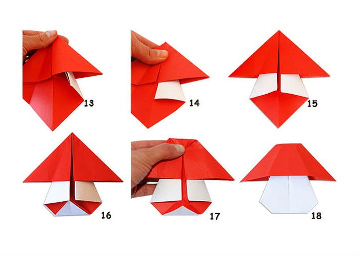Vaiheittainen origami-sienien kokoaminen