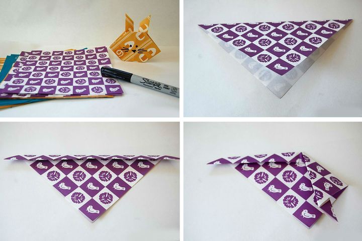Vaiheittainen origami-kanin kokoaminen