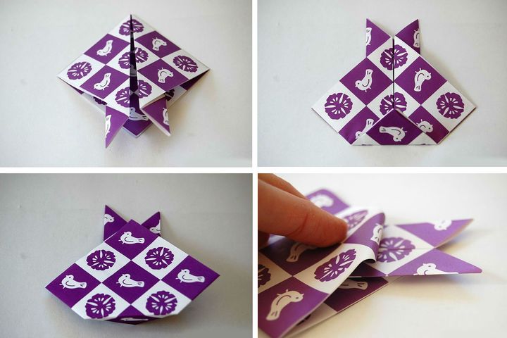 Vaiheittainen origami-kanin kokoaminen