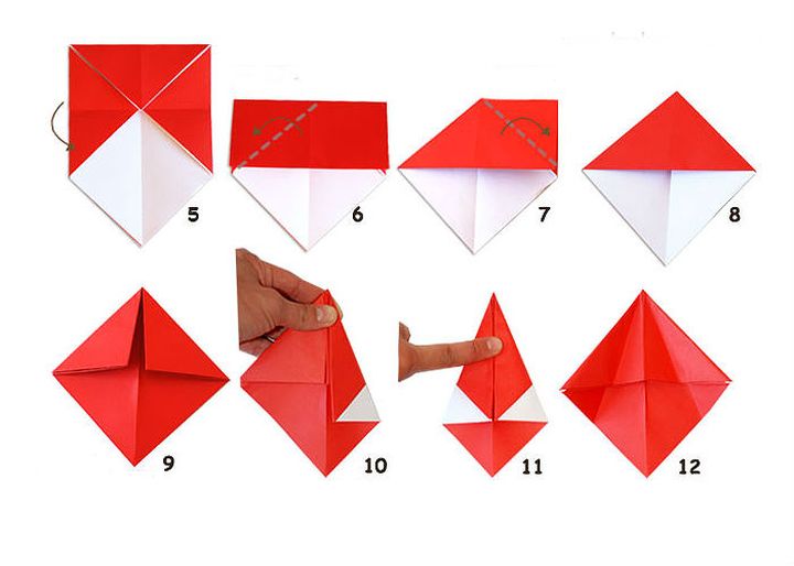 Vaiheittainen origami-sienien kokoaminen