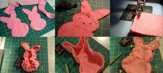 Mesterklasse kaniner lavet af filt til påske