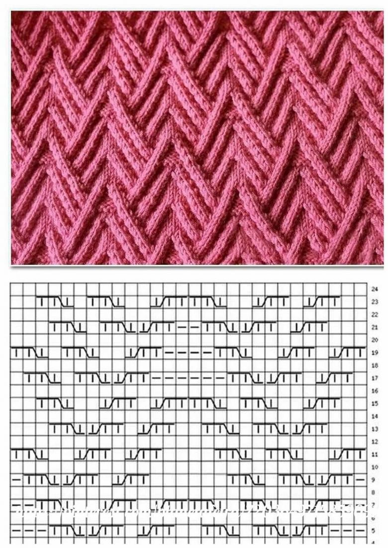 Tette hækle- eller strikkeopskrifter med diagrammer og beskrivelser