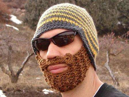 Hvis du har strikkeevner, kan du prøve en kreativ skæghue.