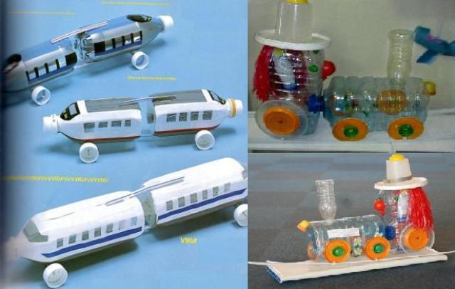 نصنع قطار من الزجاجات البلاستيكية على مراحل: