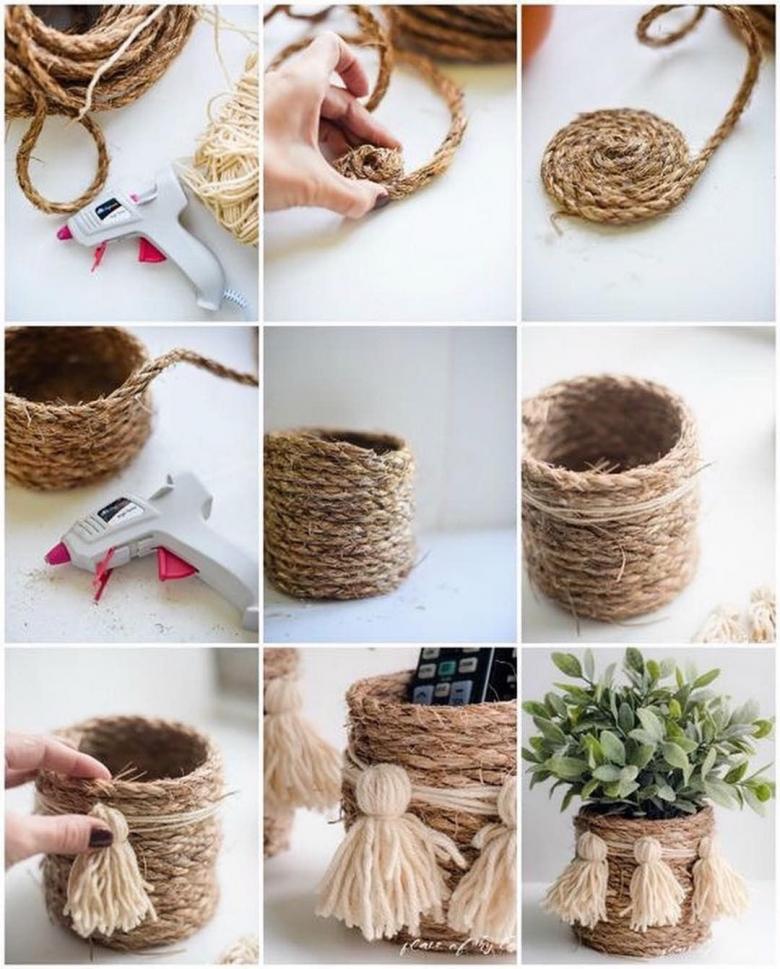 DIY jute håndværk trin for trin: nemme instruktioner med fotos og beskrivelser