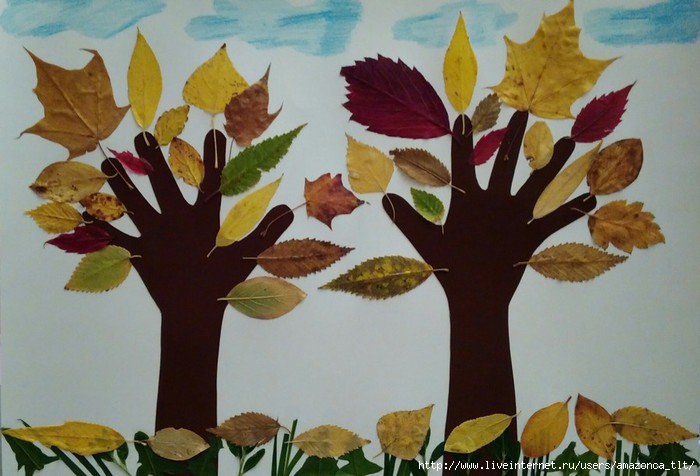 DIY φθινοπωρινές χειροτεχνίες από φύλλα (όλα τα νέα είδη για παιδιά νηπιαγωγείου και σχολείου) στάδιο 26