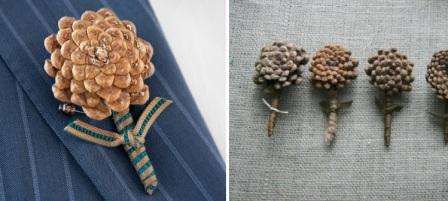 حتى أن Boutonnieres مصنوعة من أقماع العرسان لحضور حفل زفاف ، خاصة إذا تم اختيار موضوع معين لهذا الحدث.