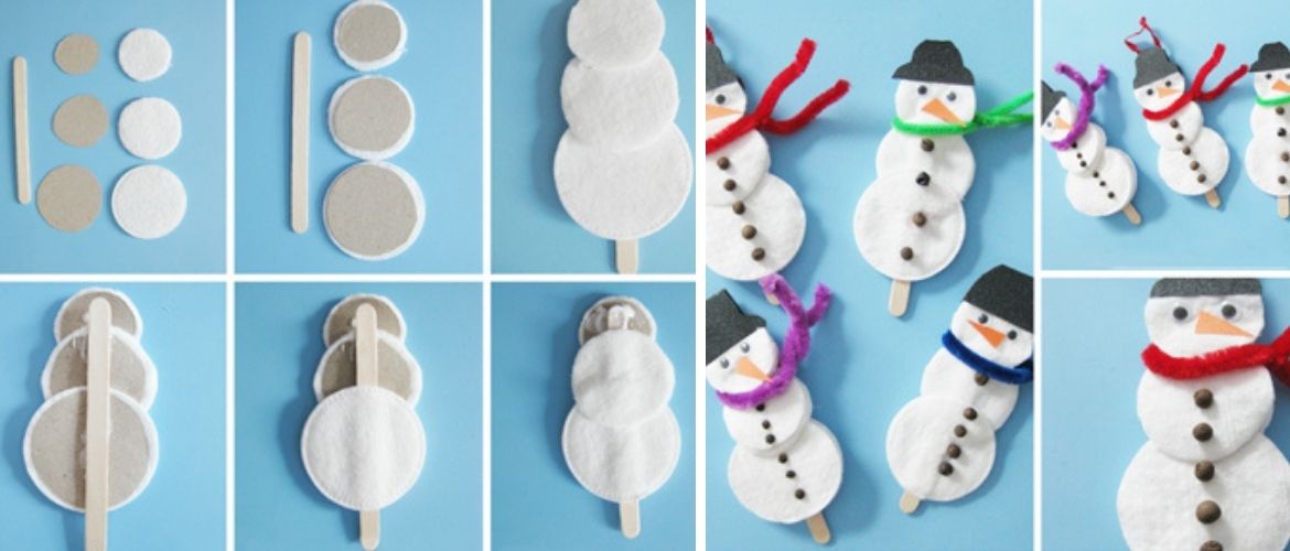 DIY snehuliak z diskov - návod, foto
