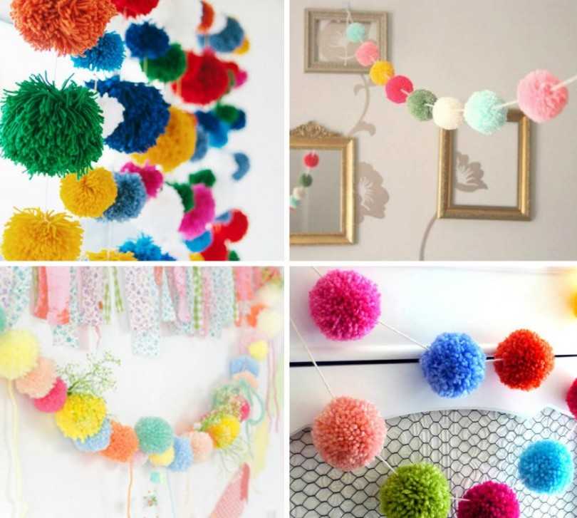 DIY pomponer - foto - ideer til originale hjemmelavede pomponer