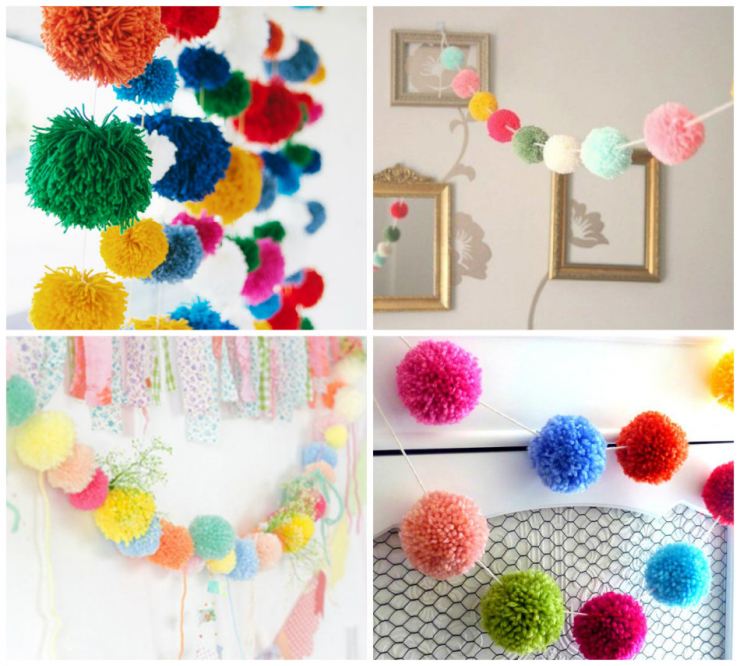 DIY pomponer - foto - ideer til originale hjemmelavede pomponer