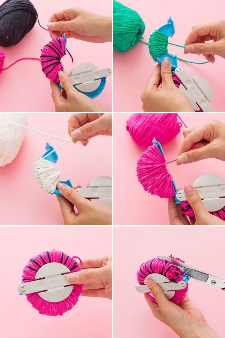 DIY pomponer - foto - ideer til originale hjemmelavede pomponer