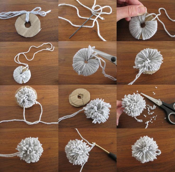 DIY pomponer - foto - ideer til originale hjemmelavede pomponer