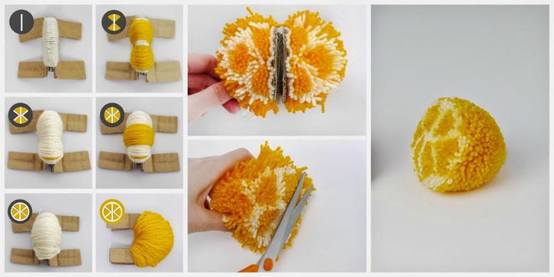 DIY pomponer - foto - ideer til originale hjemmelavede pomponer