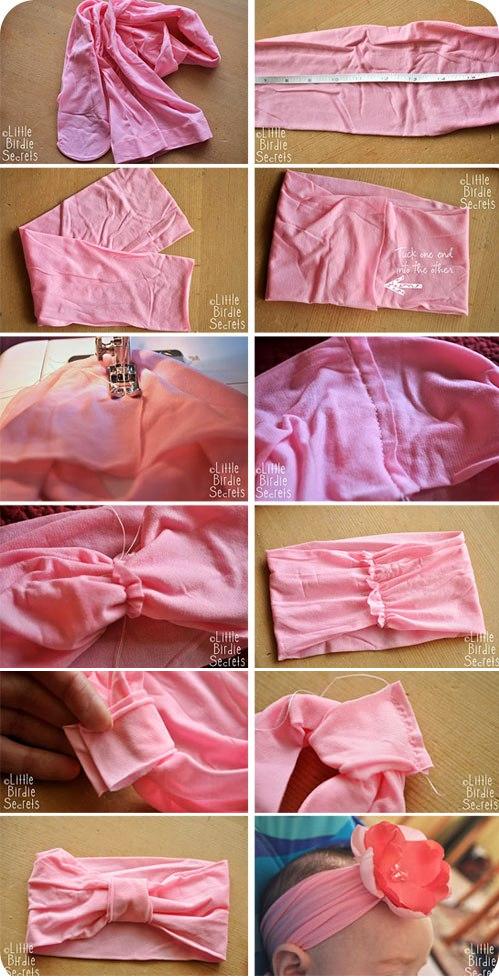 Tights Headband أسهل طريقة لعمل عصابة رأس لطفل