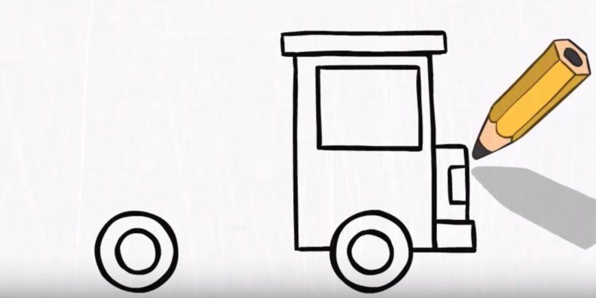 Σχέδιο με μολύβι πυροσβεστικού φορτηγού: πώς να σχεδιάσετε για παιδιά και αρχάριους