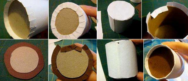 Derefter skal du skære en cirkel af hvidt pap ud for at dekorere bunden.