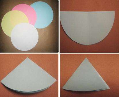 Μπορείτε να προσπαθήσετε να κόψετε ογκώδεις νιφάδες χιονιού όχι από τρίγωνα, αλλά από κύκλους, οι οποίοι είναι εύκολο να σχεδιαστούν σε χαρτί χρησιμοποιώντας μια πυξίδα.