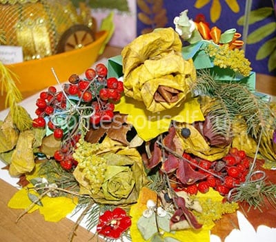 Ruža jesenných listov pre súťaž DIY