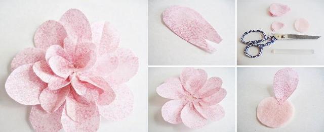 Aby bola kvetina prezentovaná, budete potrebovať papier alebo dostatočne hrubú tkaninu, ktorá dokáže dobre držať tvar.