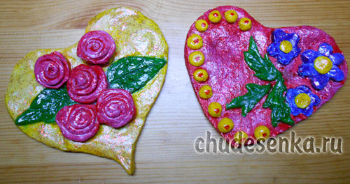 remeslá na slané cesto na Valentína