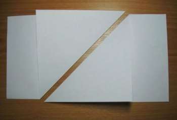 Til at begynde med: fra et rektangulært ark hvidt papir danner vi en hvid firkant i henhold til alle reglerne.
