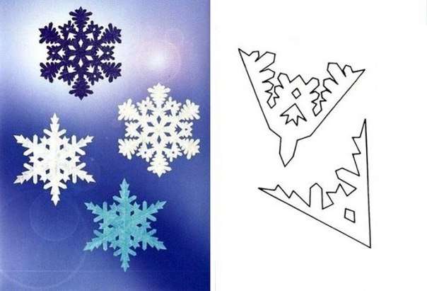 Harkitse näitä yksinkertaisia ​​kaavioita, joiden avulla voit tehdä söpön joulupaperin lumihiutaleen: