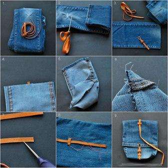 Hvad du kan sy fra gamle jeans med egne hænder med diagrammer. Foto