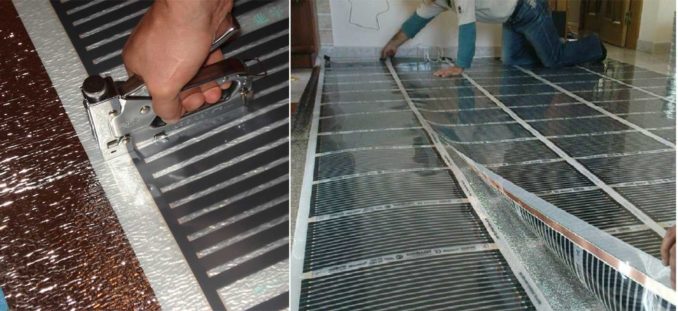 Lægning af gulvvarme under laminatet: strimlerne bør ikke overlappe hinanden