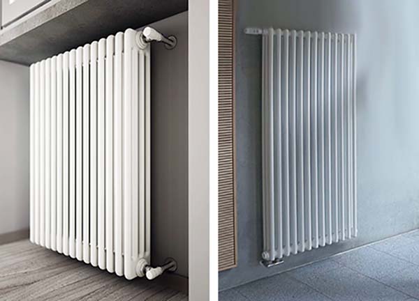 Designer stålradiatorer Tubular Arbonium batterier