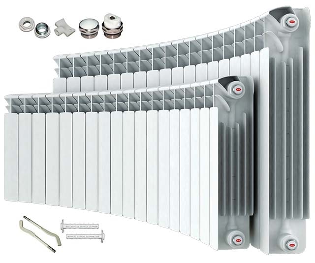 Aluminium varme radiator til lejlighed Varmeinstallationssæt