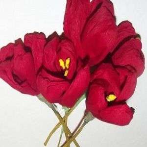 Prøv at tilføje støvdragere inde i blomsten. De kan købes i en isenkræmmer eller laves af sort og gult bølgepapir.