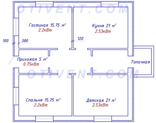 Το σχέδιο του πρώτου ορόφου ενός εξοχικού σπιτιού είναι 100 τ.μ.