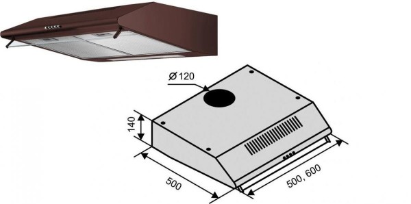 Emhætte VENTOLUX Parma 50 BR